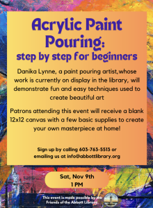 Acrylic Paint Pouring @ Abbott Library